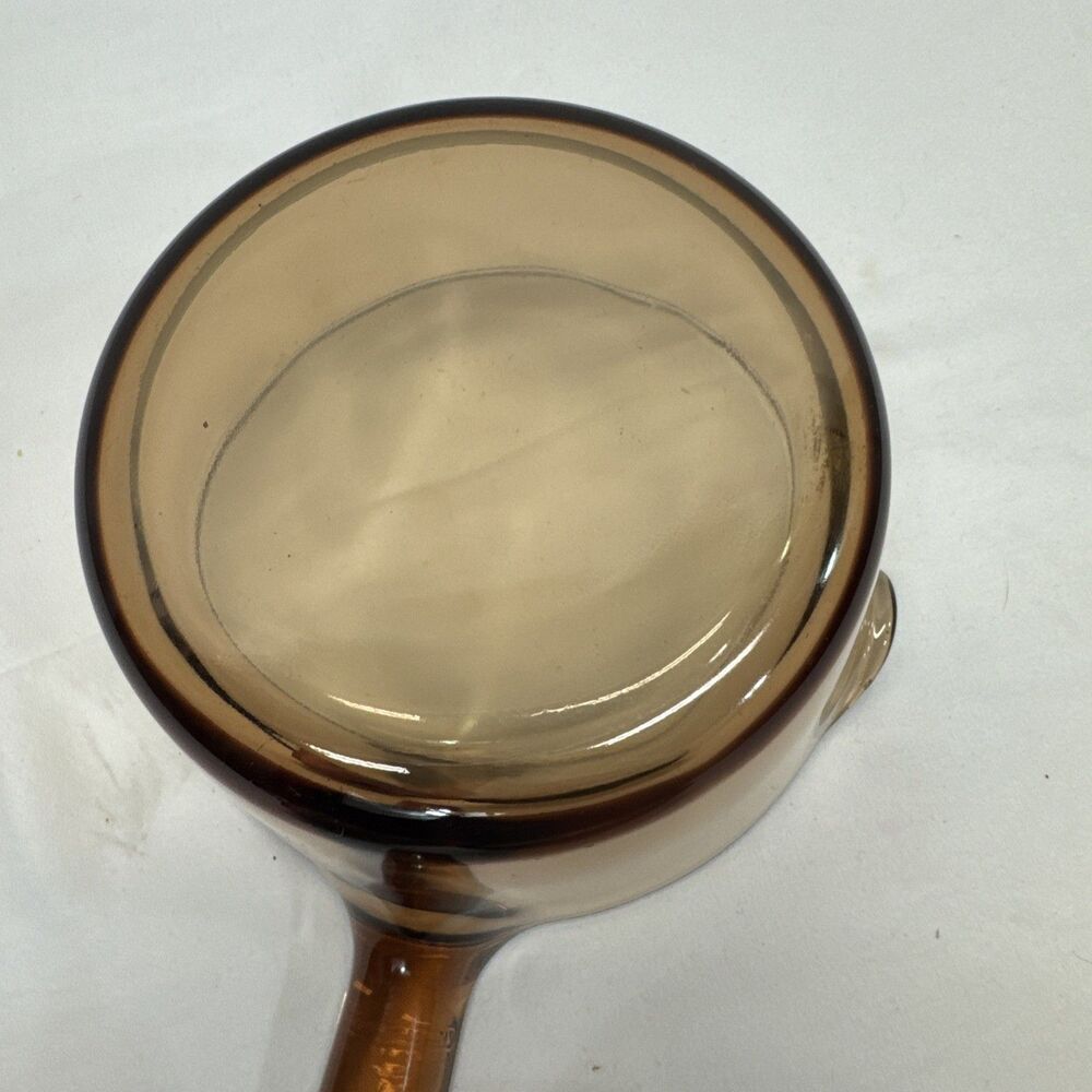 Vintage Amber Brown Vision Ware Corning USA 1L Sauce Pot Spout Lid Glass - Picture 8 of 10